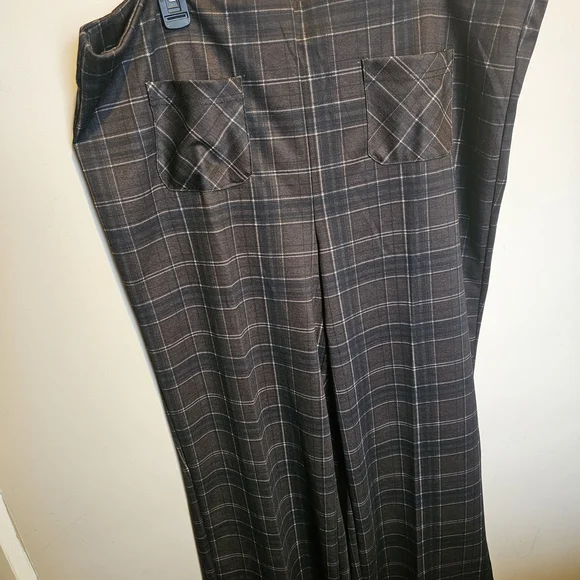 Pull On Wide Leg Crop Women's Plaid Trousers Size 3X MEG & MARGOT - Picture 8 of 16